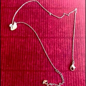 Swarovski swan necklace in silver